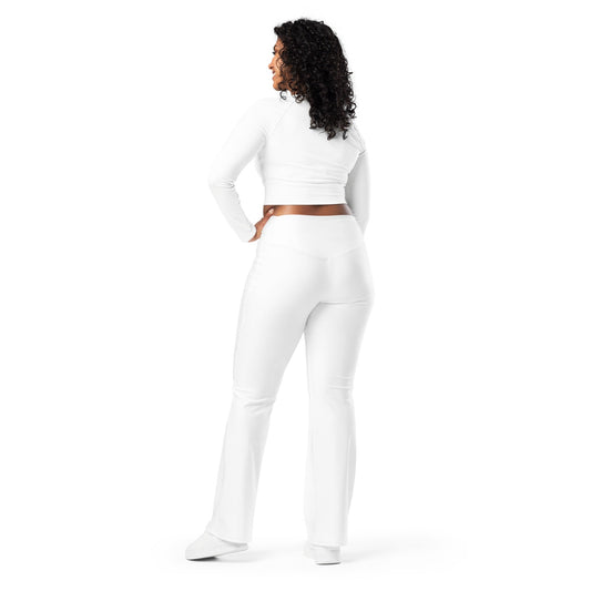 iSAW Womens White Flare Leggings - Comfort Fit
