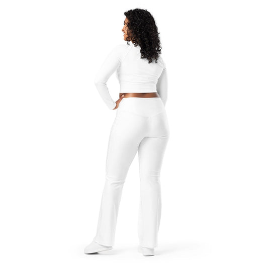 iSAW Womens White Flare Leggings - Comfort Fit