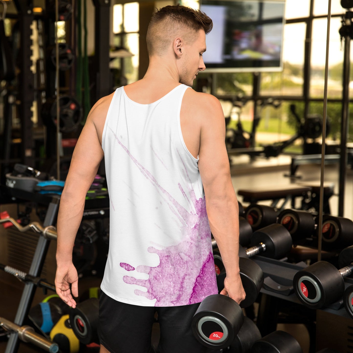 Watercolour Pink Splash - Mens Tank Top