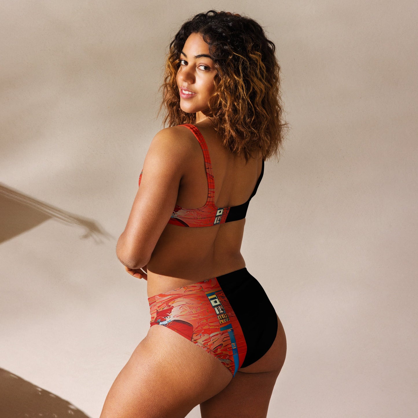 Half Black Half Hónghǎi - Womens Two-Piece Bikini