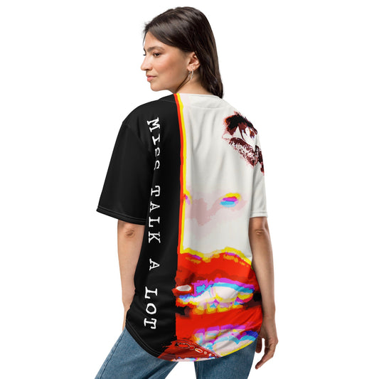 Miss Talk A Lot - Womens Baseball Jersey