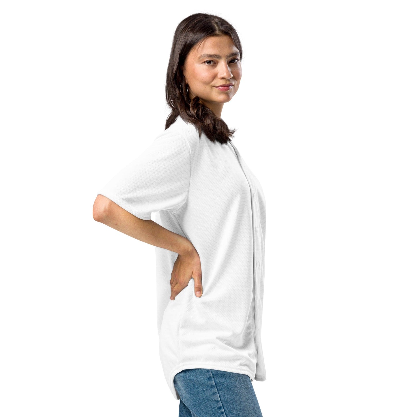 iSAW Unisex White Baseball Jersey