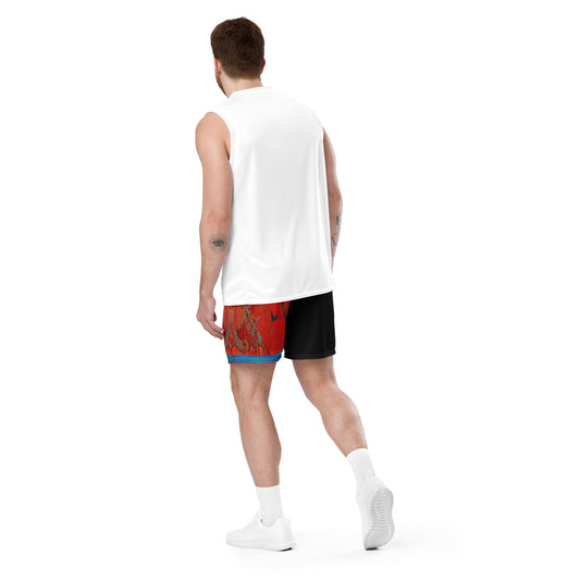Half Black Half Hónghǎi - Unisex Mesh Shorts