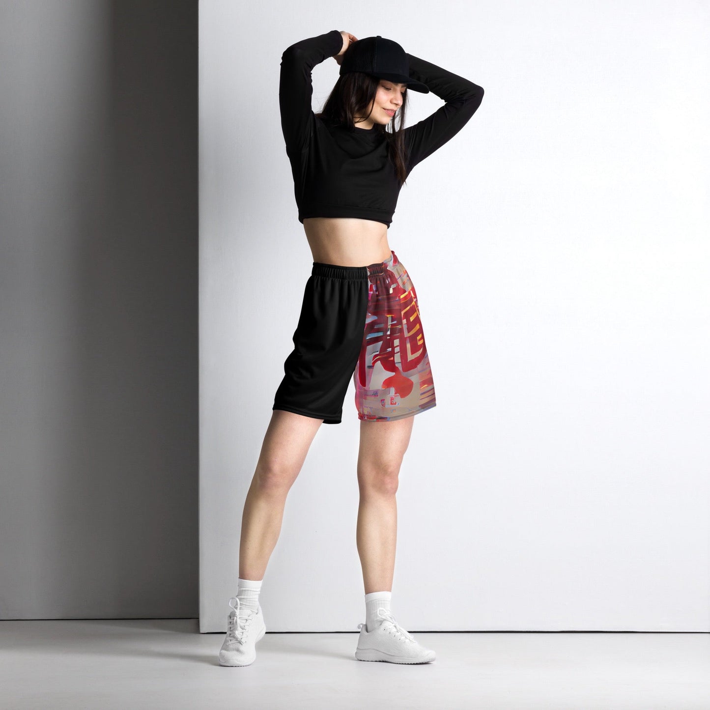 Half Black Half Báijiǔ - Unisex Mesh Shorts