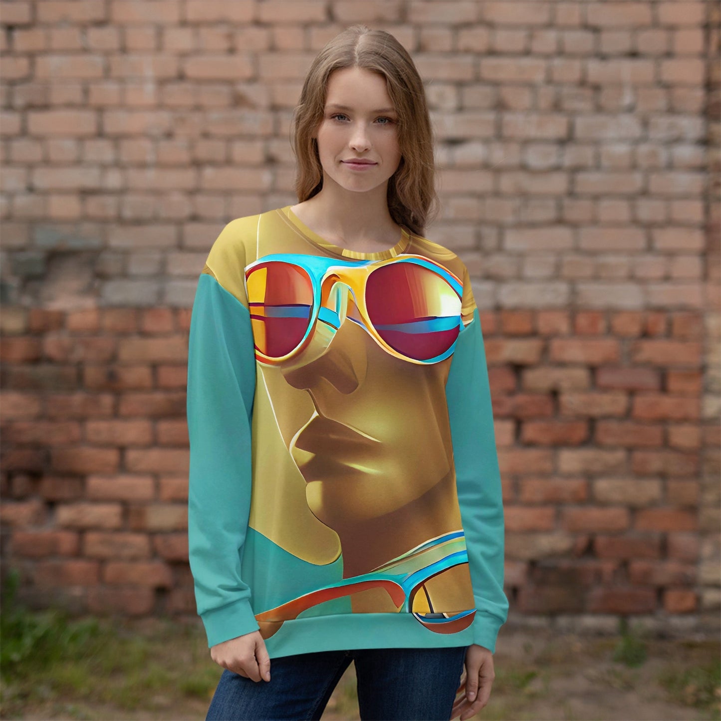 Retro Cool Blue - Womens Sweatshirt