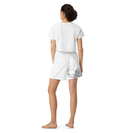 Watercolour Grey Splash - Unisex Athletic Shorts