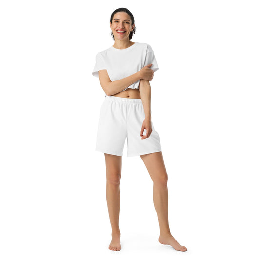 iSAW Unisex White Athletic Shorts