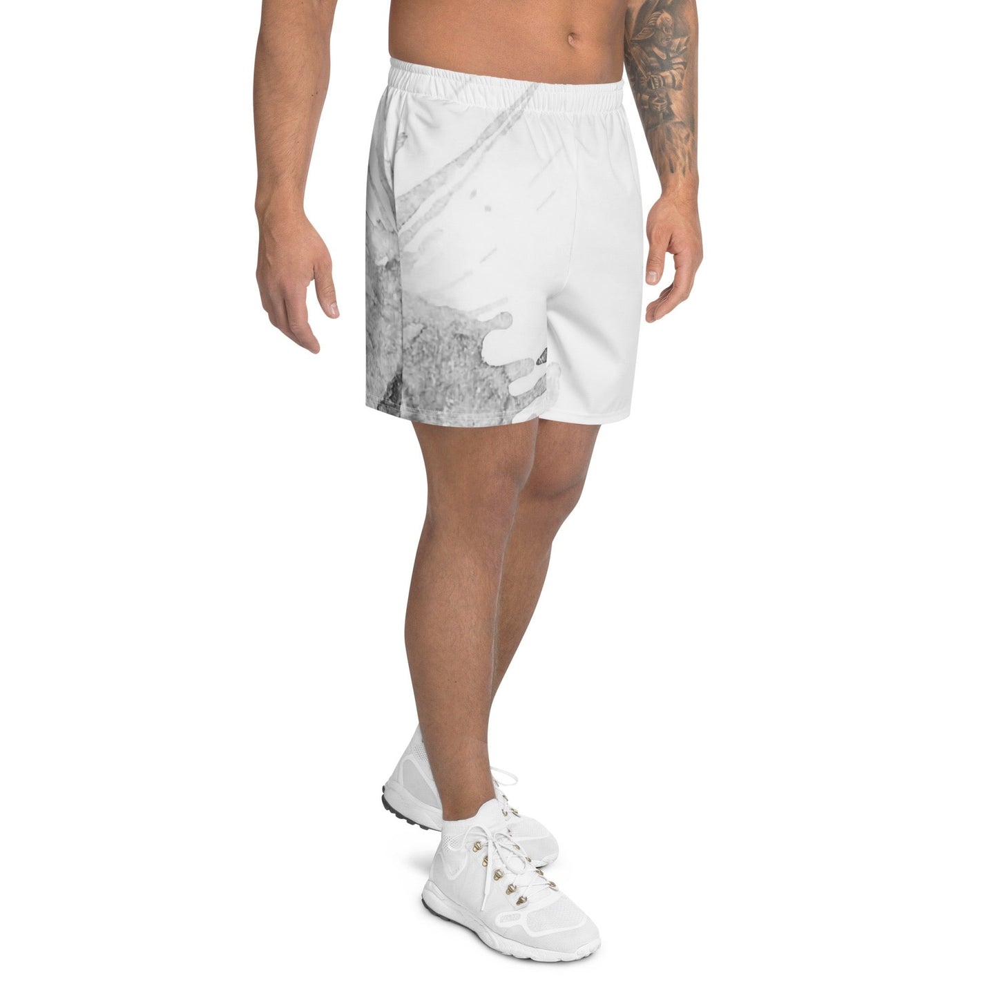 Watercolour Grey Splash - Unisex Athletic Shorts