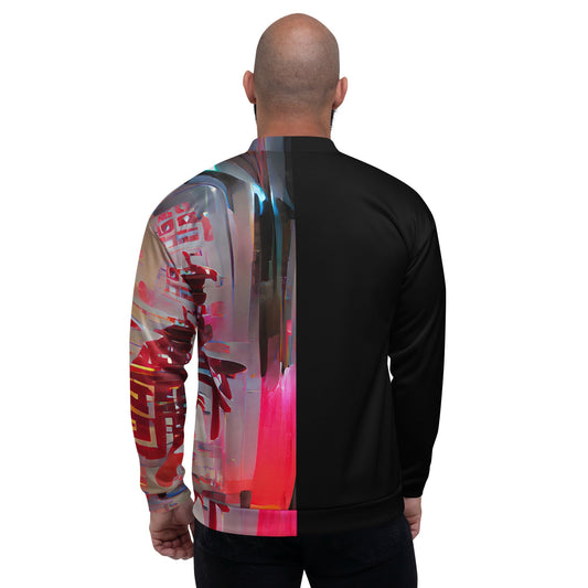 Half Black Half Báijiǔ - Unisex Bomber Jacket