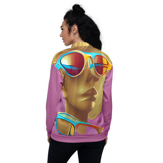 Retro Cool Pink - Womens Bomber Jacket