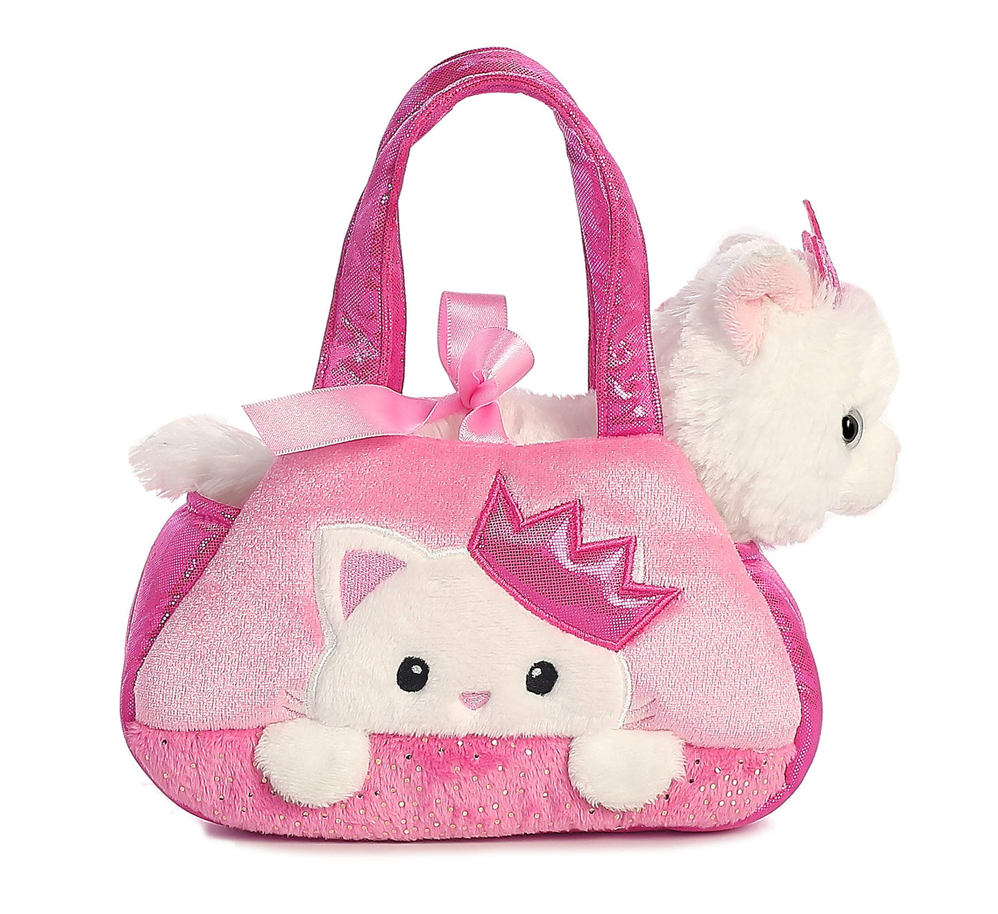 Aurora® Fashionable Fancy Pals Peek-A-Boo Princess Kitty Plush with Purse – Dress-Up Fun for Kids 3+