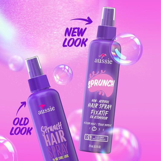 Aussie Hairspray 8.5 fl oz (Pack of 3) – Sprunch Non-Aerosol Curl Hold