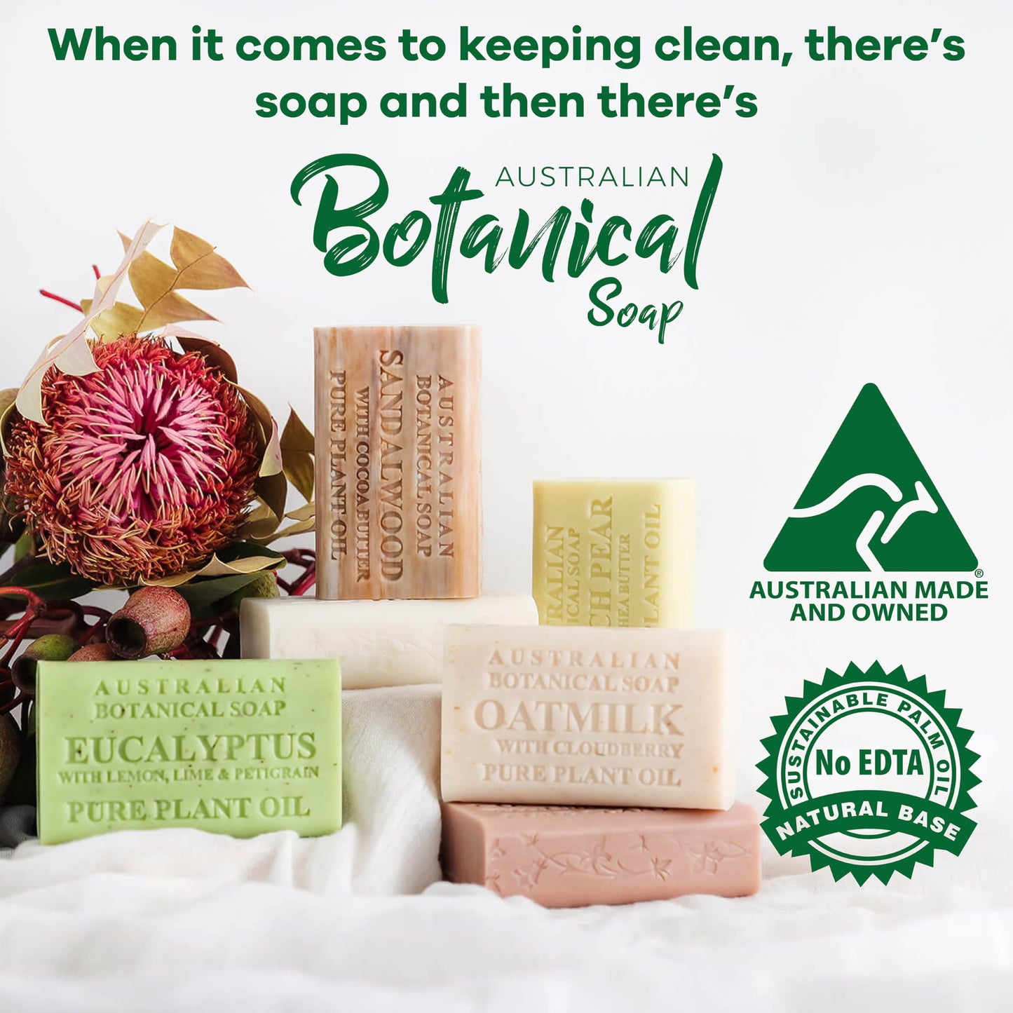 Australian Botanical Soap Oat Milk with Cloudberry 6.6 oz Luxury Soap Bar 4-Pack