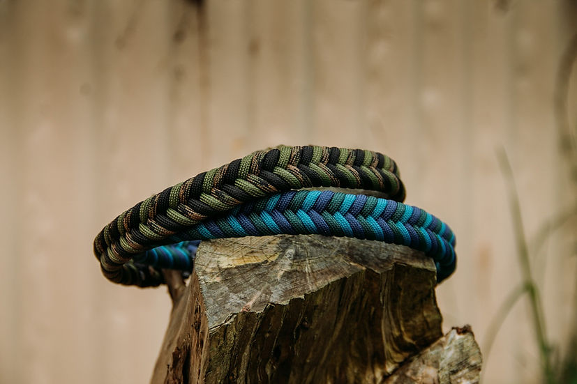 Wild Wonders Braided Collar (Blue) - Handmade Paracord Dog Collar