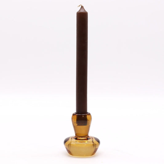 Mushroom Flip Dinner Candle / Tealight Holder - Antique Amber