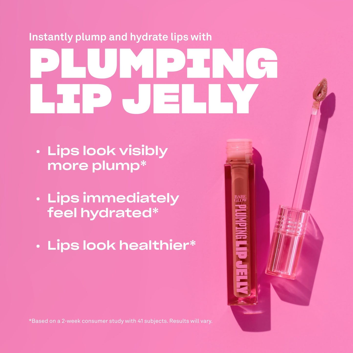 BABE ORIGINAL Glow Plumping Lip Jelly Rose – High Shine Hydrating Lip Gloss
