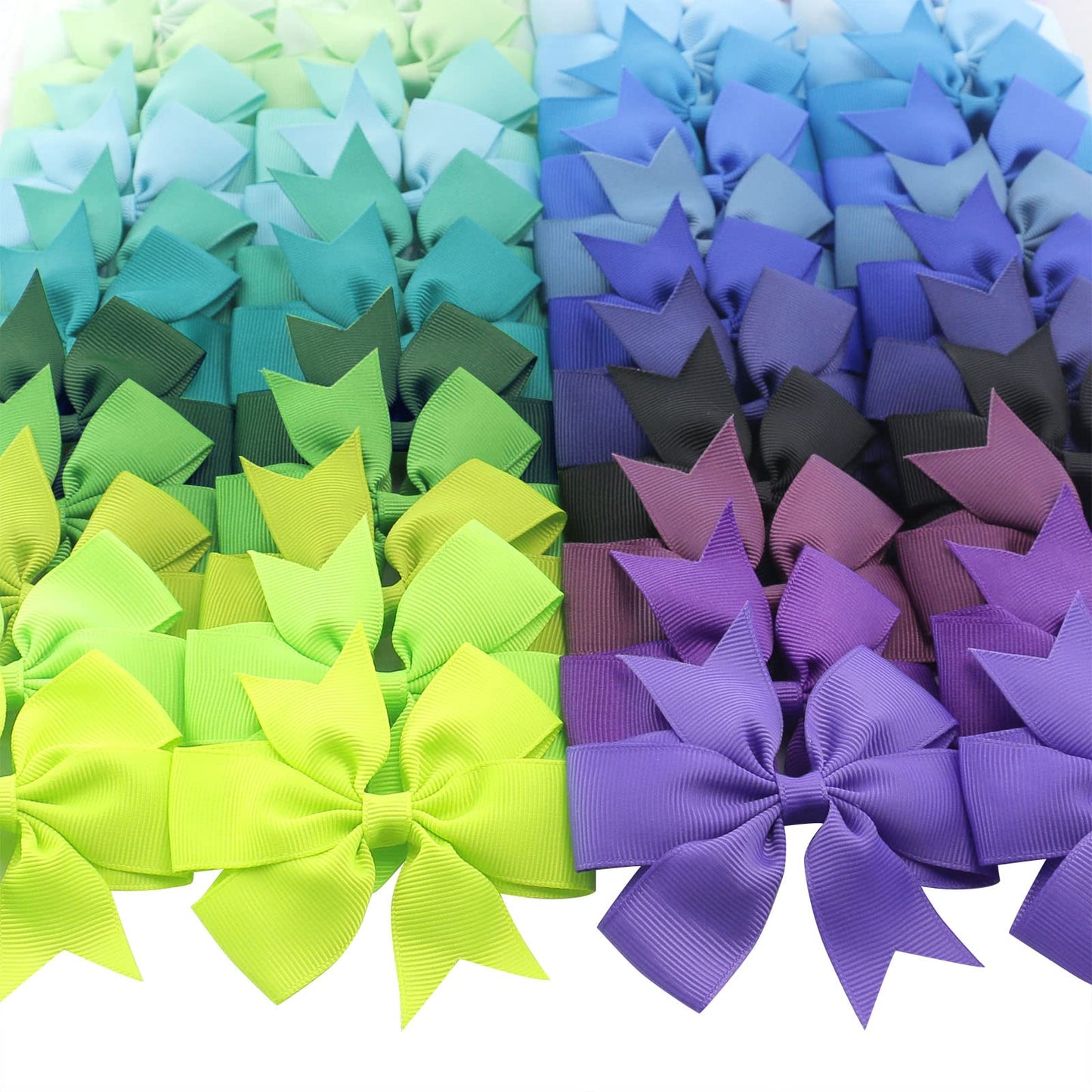 Babymatch 120PCS 3-Inch Pinwheel Grosgrain Ribbon Bows with Alligator Clips – 60 Colors x 2