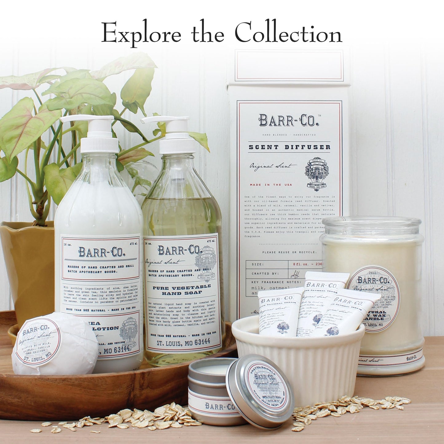 BARR-CO Original Scent Shea Butter Lotion for Dry Skin Set – Tranquil Milky Scent with Oat, Vanilla & Vetiver, 16 fl oz Each (Pack of 2)