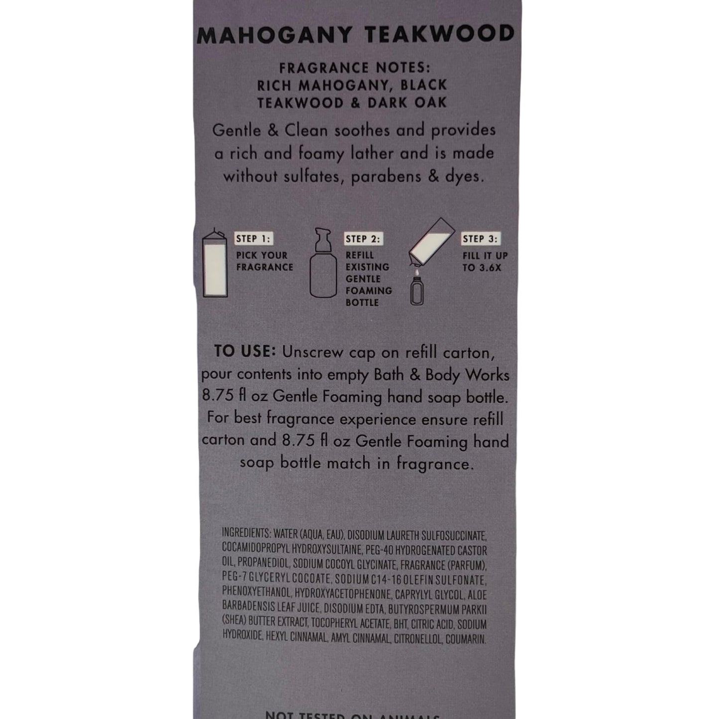 Bath & Body Works Mahogany Teakwood Refill - Gentle & Clean Foaming Hand Soap, 32 oz