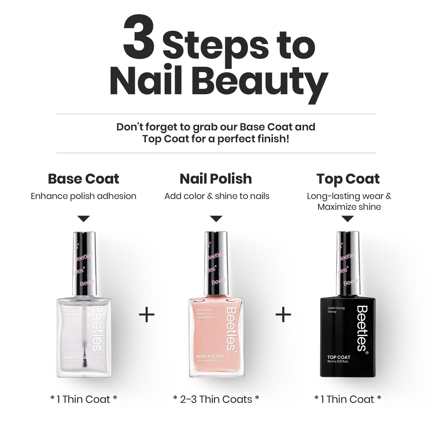 Beetles Nude Nail Polish Set Coconut Mousse – 6Pcs Quick-Dry Nude Shades