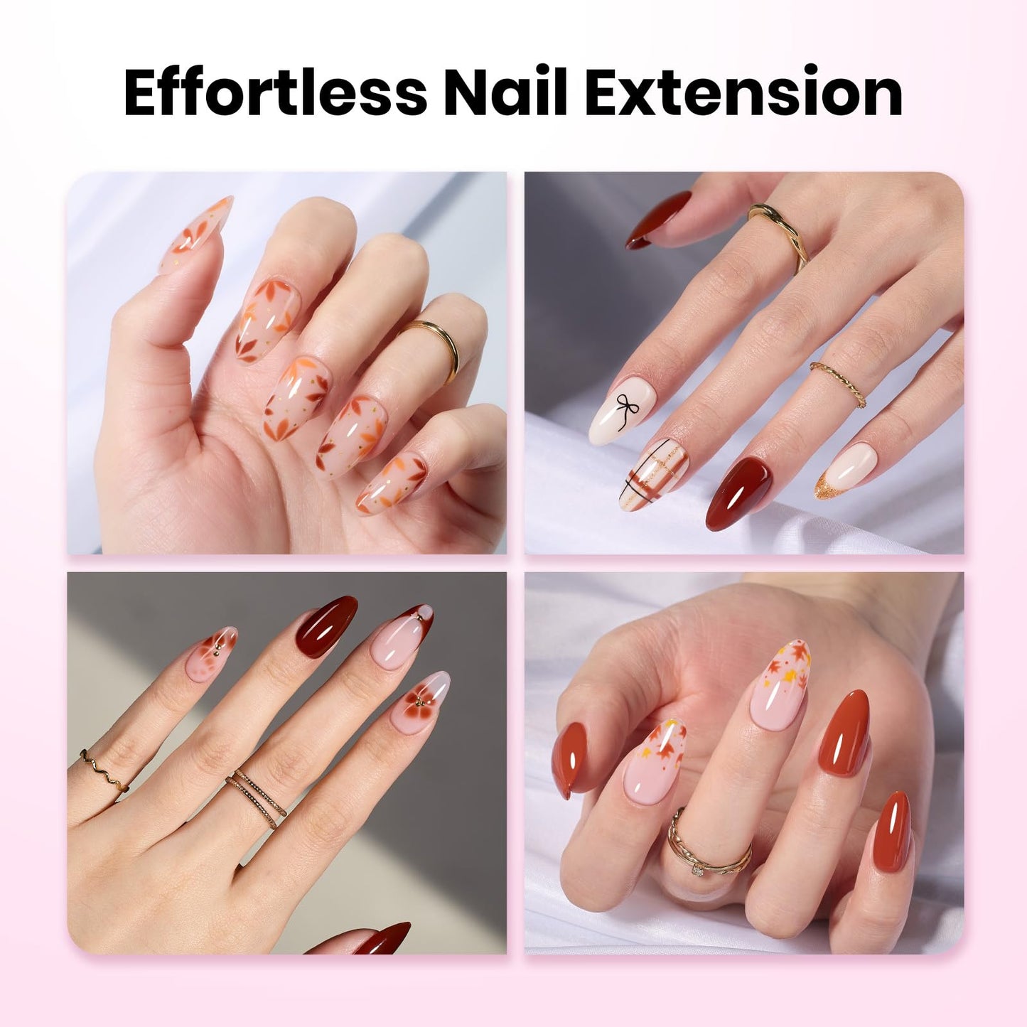 Beetles Tipex Lite Apex Nail Tips Almond Medium | 512pcs, 16 Sizes, Pre-Built & Pre-Etched
