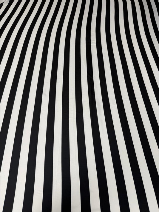 Black and White Striped Fabric by the Metre