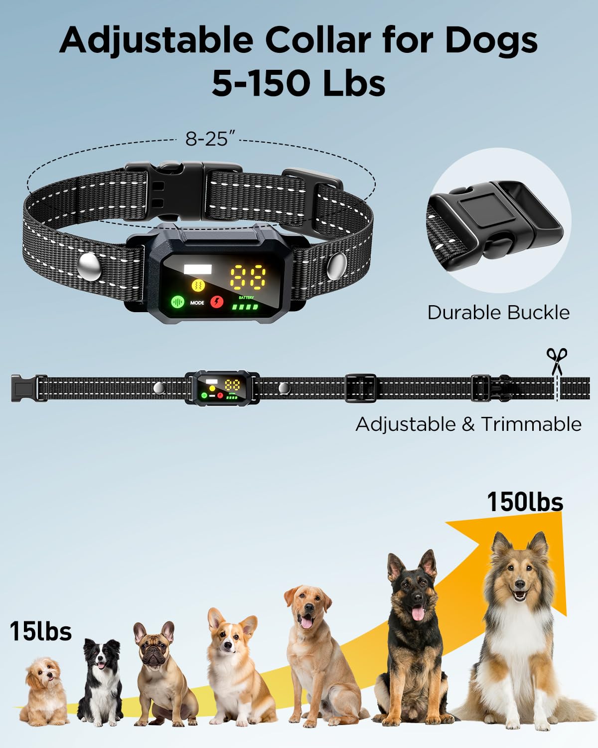 BLACKDOG Military Dog Shock Collar – 4200ft Range, 4 Modes, IP67 Waterproof