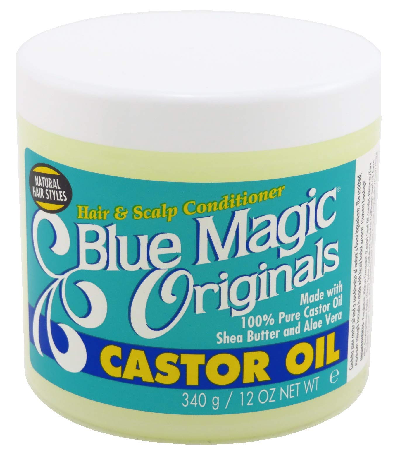 Blue Magic Organics Castor Oil 12 Ounce Jar (354 ml) – 3 Pack | Hair & Scalp Conditioner, 100% Natural