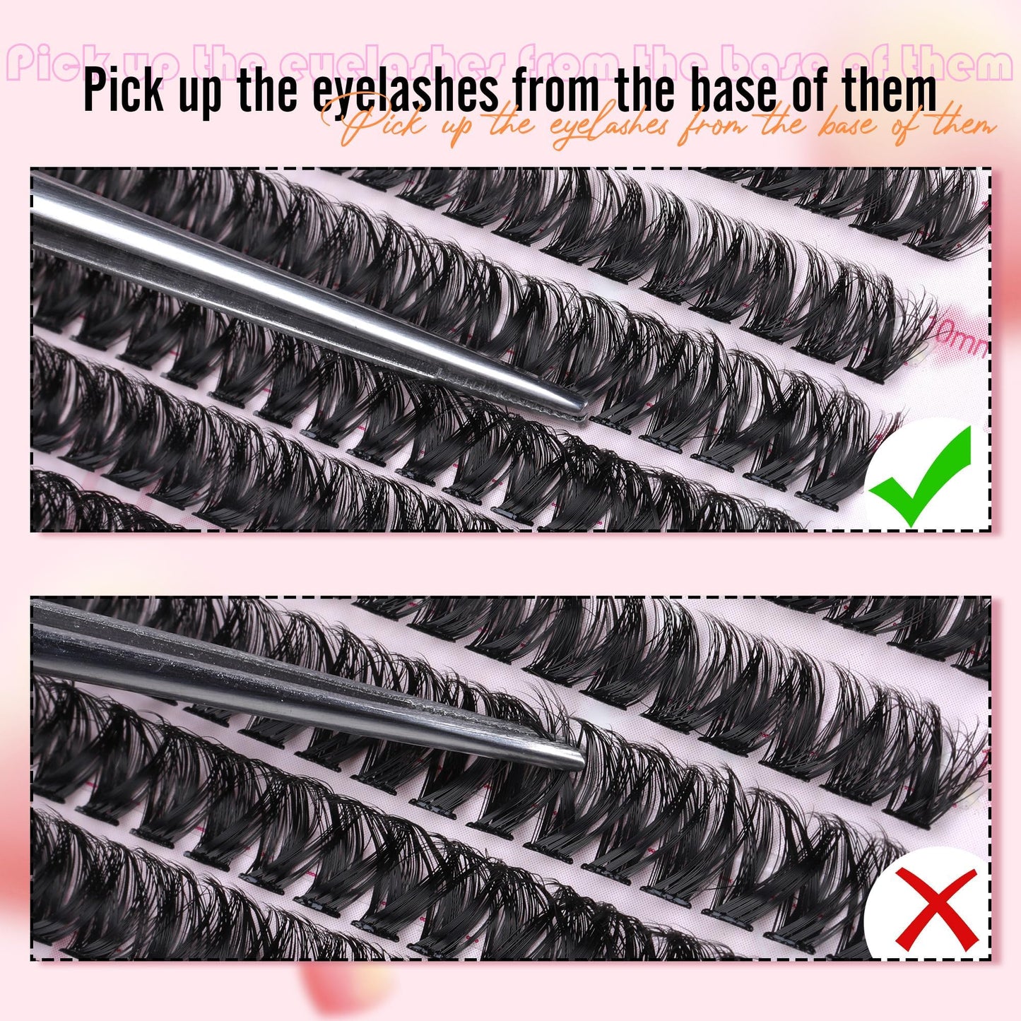 Boahankuke 640PCS Lash Clusters – DIY Volume Eyelash Extensions, D Curl & Wispy Styles (60D 8-16mm, 80D 10-18mm)