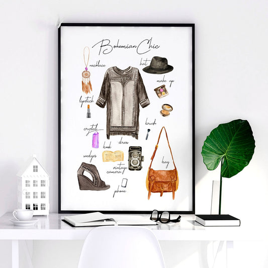 Boho style home decoration | Fashion Wall Art Print