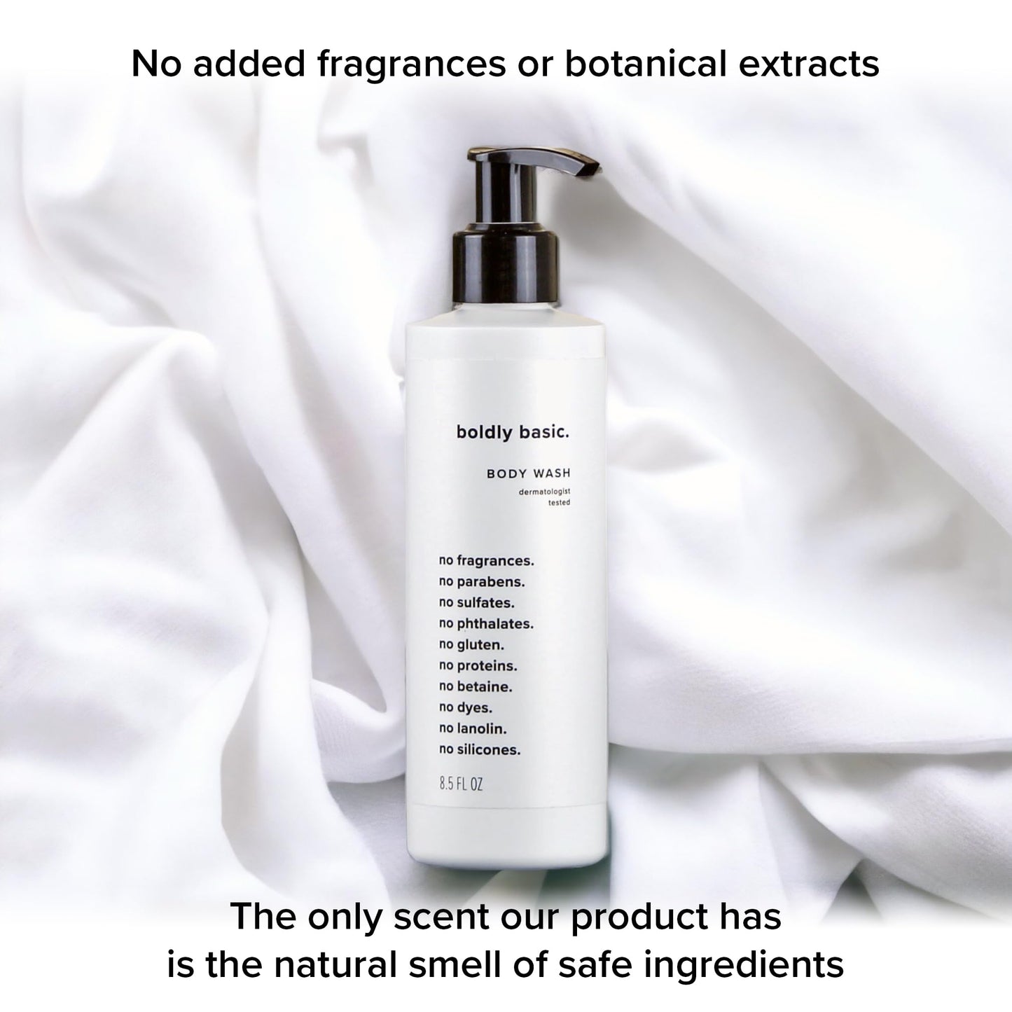 Boldly Basic Fragrance Free Body Wash – Gentle Unscented Shower Gel for Sensitive Skin | Dermatologist Tested
