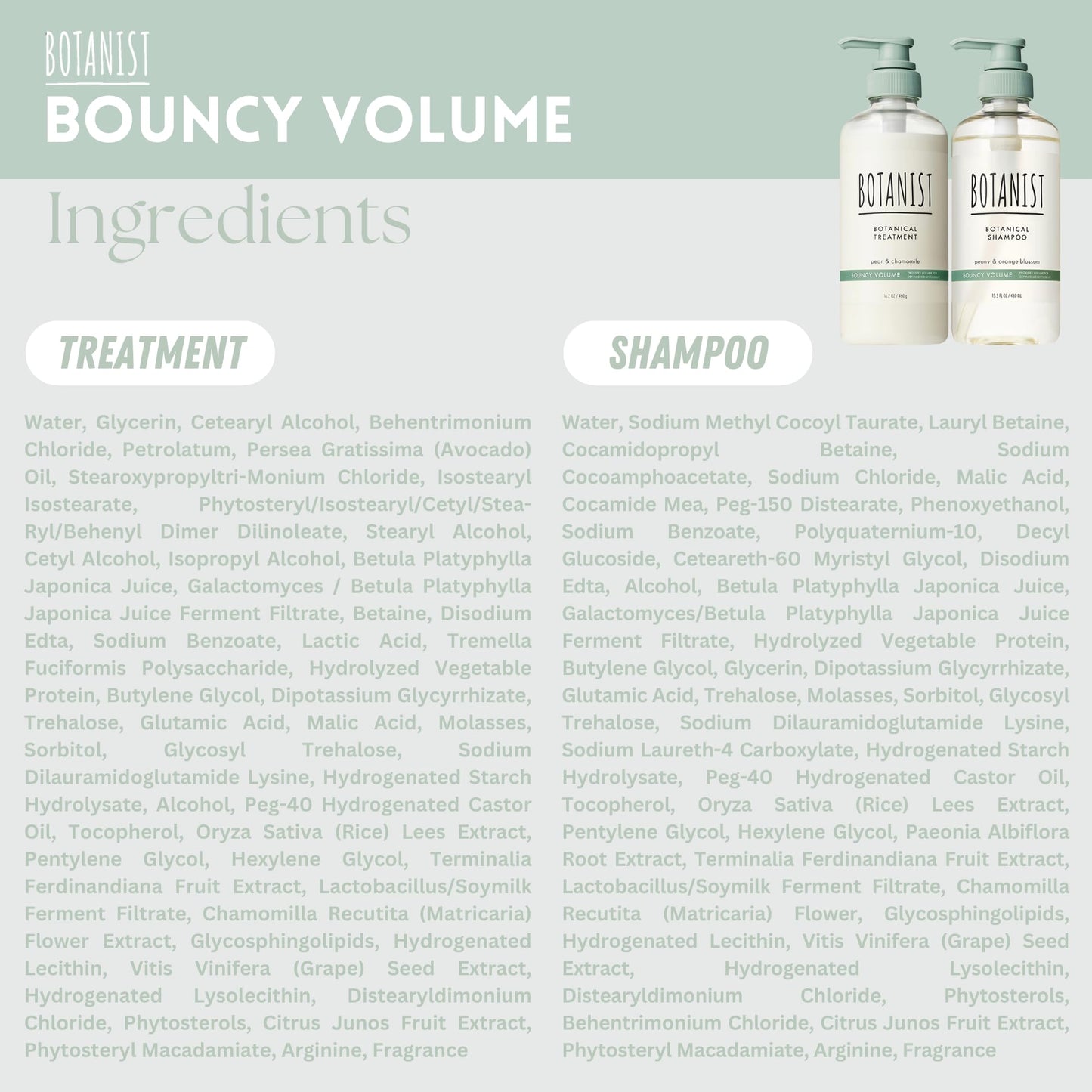 Botanist Bouncy Volume Shampoo & Conditioner for Curly Hair – Keratin, Collagen, Honey & Jojoba, 31.7 oz