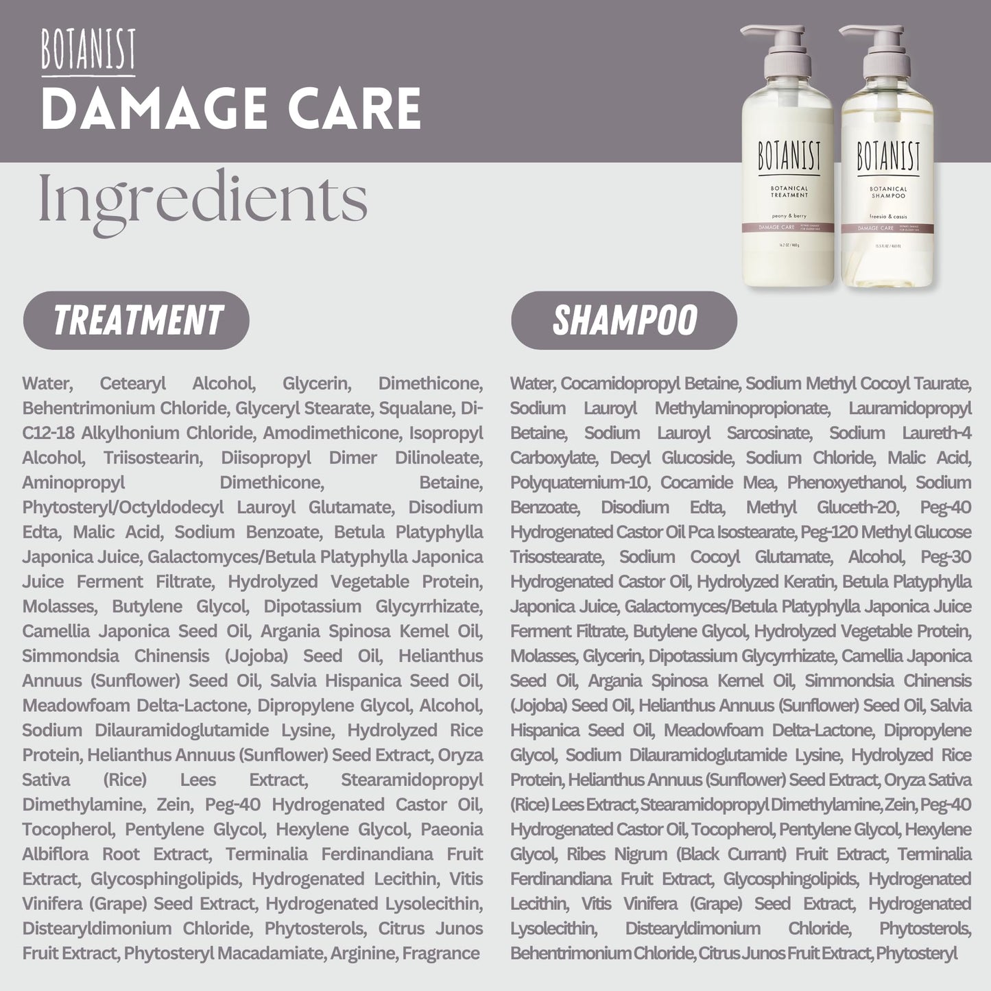 Botanist Natural Shampoo & Conditioner Set – Keratin, Collagen, Jojoba & Argan Oil | Silicone & Sulfate Free 31.7 Fl Oz | Damage Care