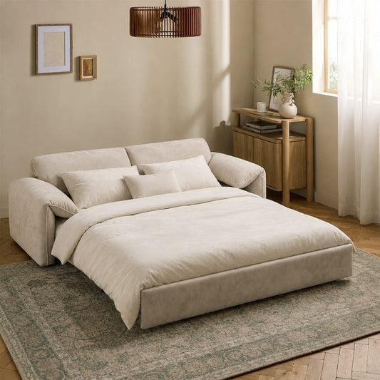 Moore Three Seater Sofa Bed With Storage, Suede