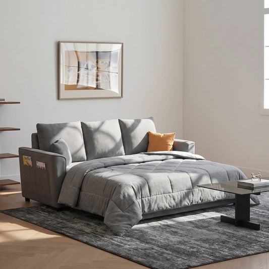 Gertrude Two Seater Sofa Bed, Linen