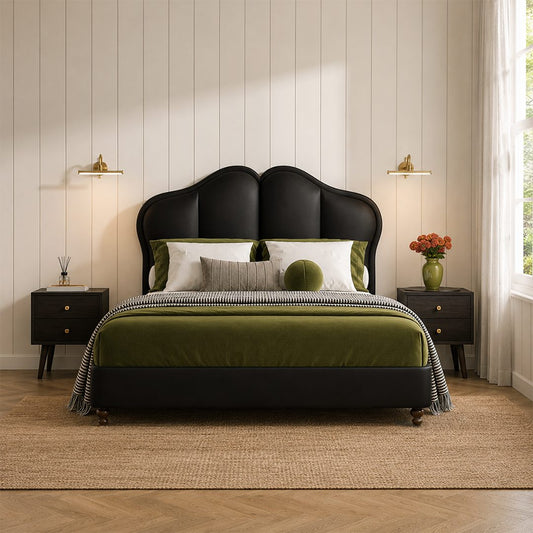 Zephyr Leather Double Bed