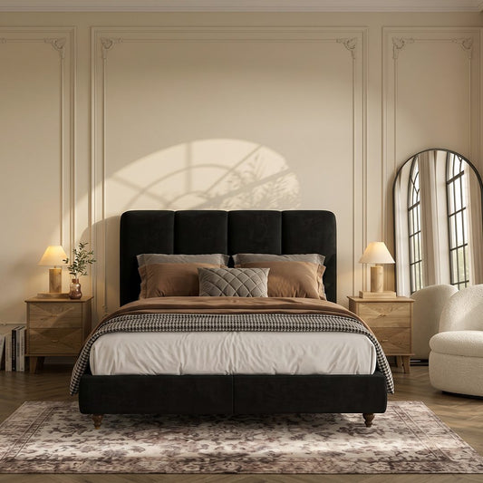 Lysander Double Bed, King Size Bed, Black