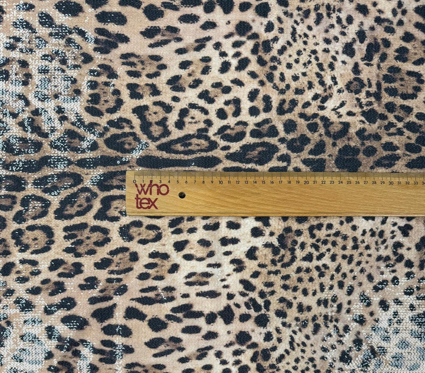 Brown Leopard Sequin Fabric by the Metre
