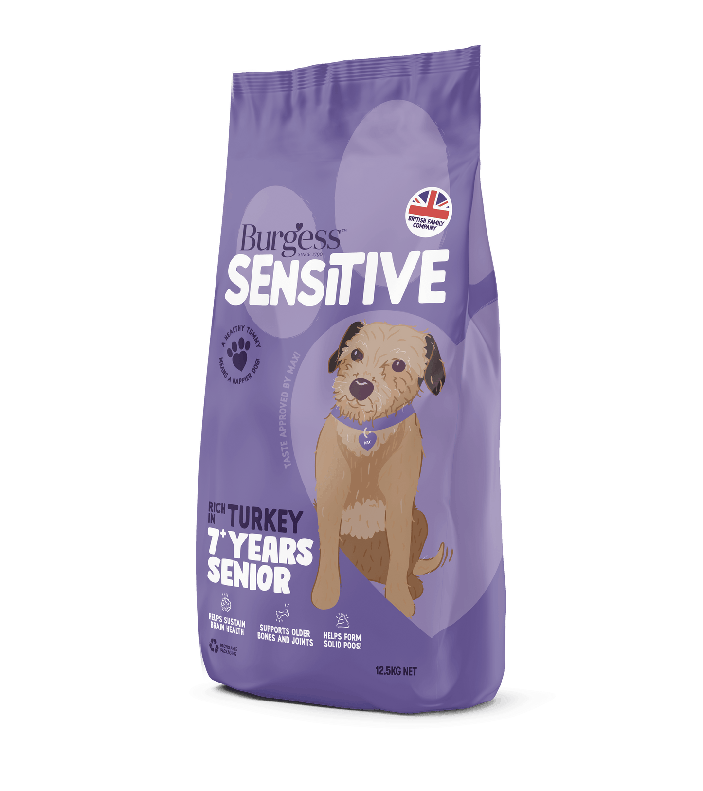 Burgess Sensitive Senior 7+ Dog Turkey 2kg