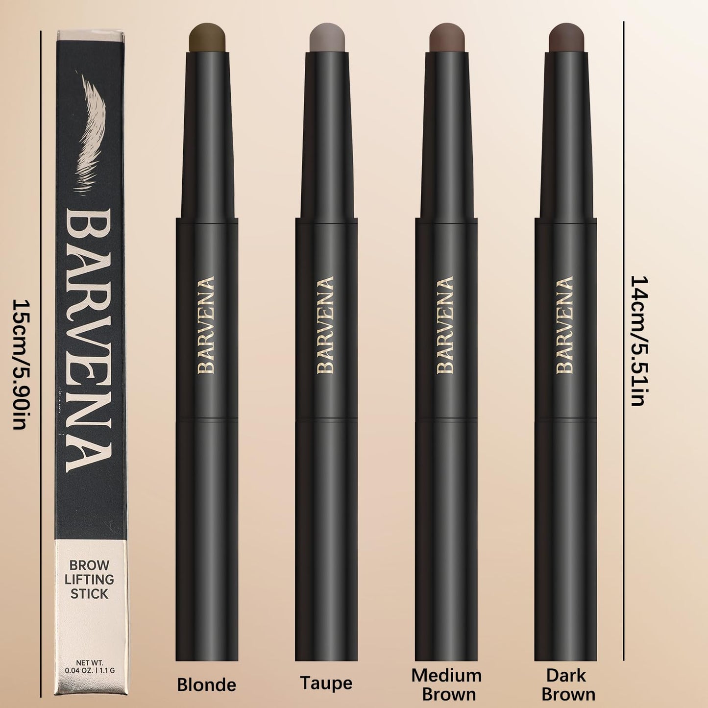BuyiHoen Eyebrow Lifting Wax Sticks with Brow Brush – 2-in-1 Eyebrow Pencil for Natural Definition (Medium Brown)