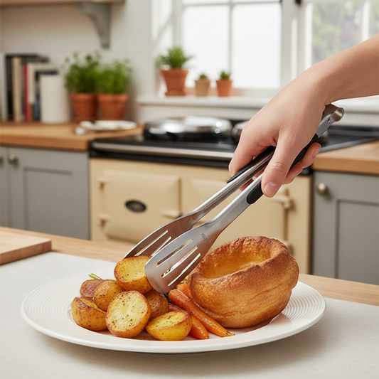 304 Stainless Steel Kitchen Tongs Non-Slip Grip for Grill & Salad