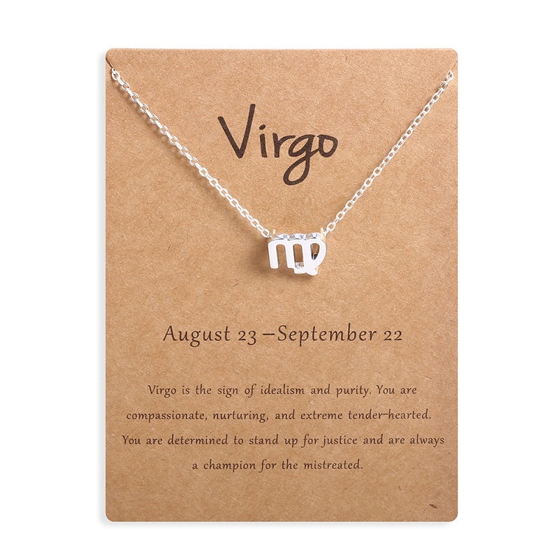12 Zodiac Sign Constellation Pendant Necklace