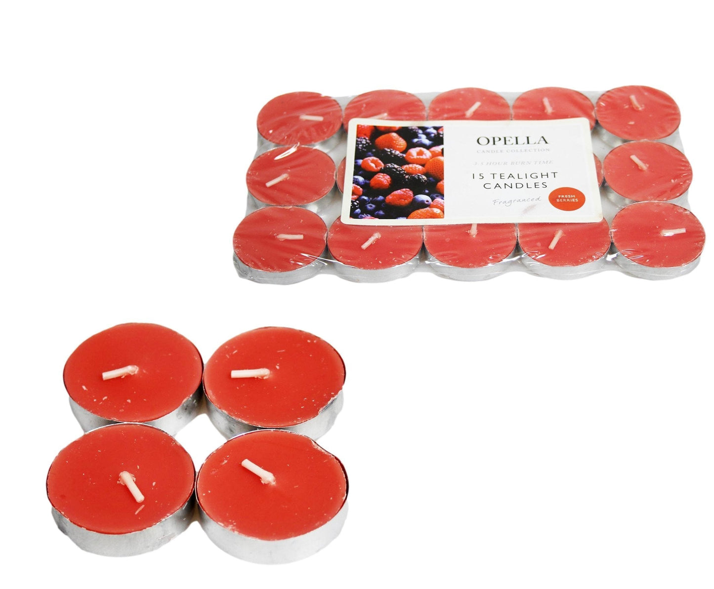 Opella Fragranced 12 Tealight Candles Fresh Berries Scent