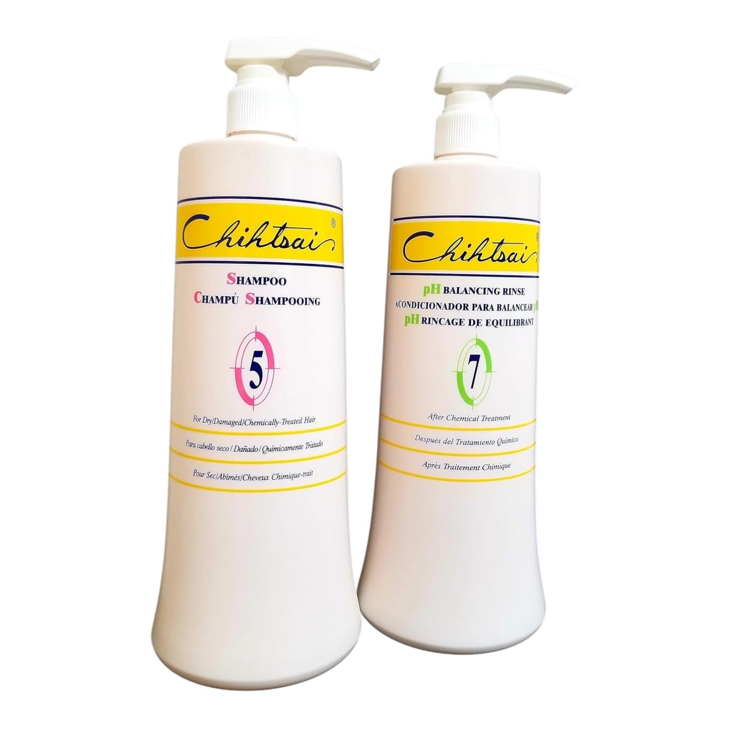 Chihtsai No 5 Shampoo & No 7 PH Balancing Rinse Conditioner Set (34oz/1000ml)
