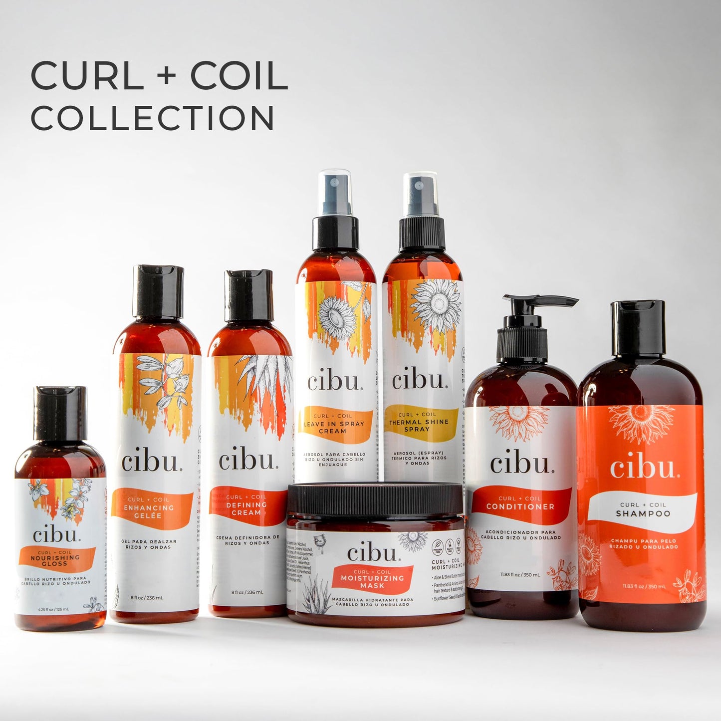 CIBU Curl + Coil Shampoo & Conditioner Bundle - Sulfate-Free, Defined Curls & Hydration - Pack of 2