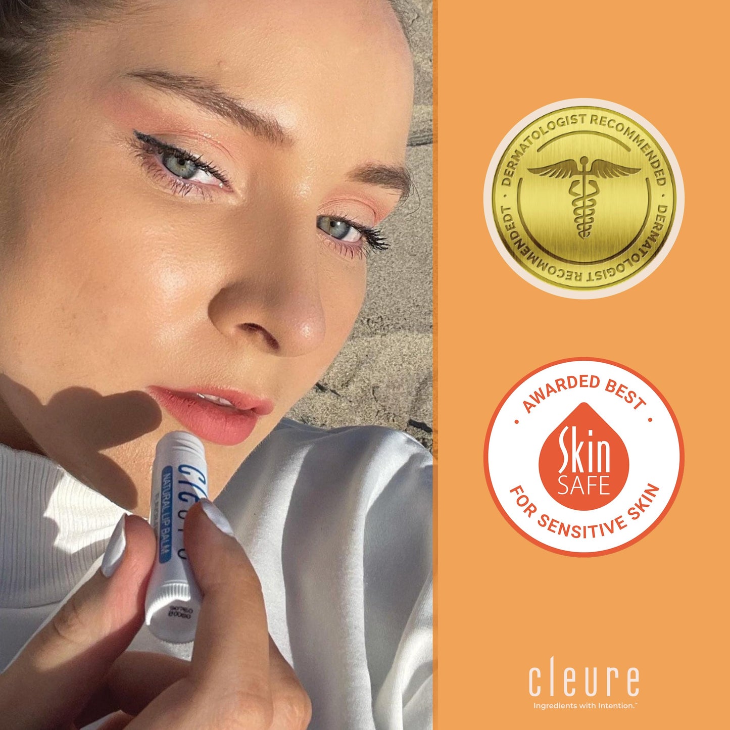 Cleure Organic All Natural Lip Balm – Paraben Free, Fragrance Free, Petroleum Free SPF Lip Balm & Hydrating Lip Butter (3 Pack)