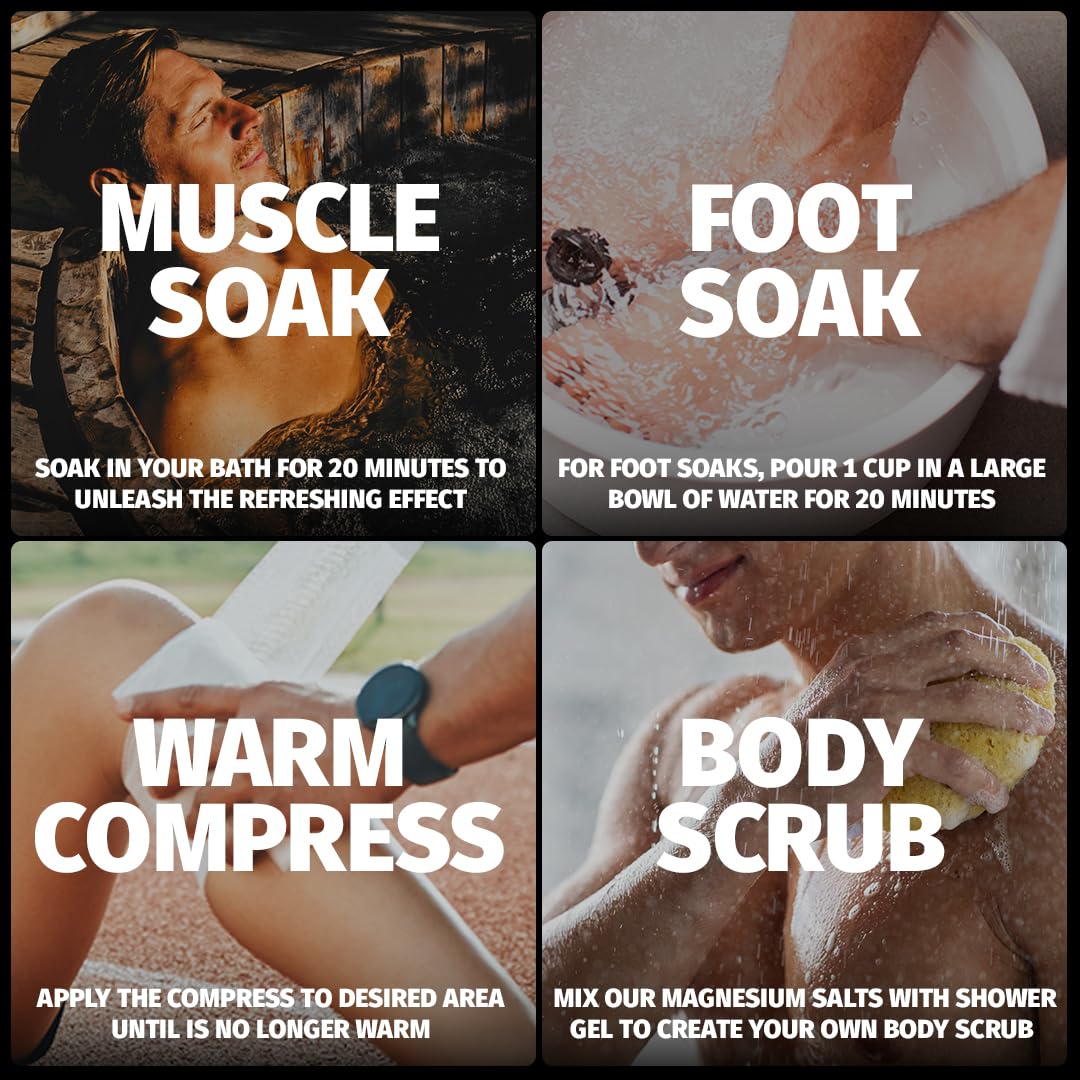 Coach Soak Recovery Bath Soak – Unscented 3 lb with Pure Magnesium Chloride Flakes & Dead Sea Salt