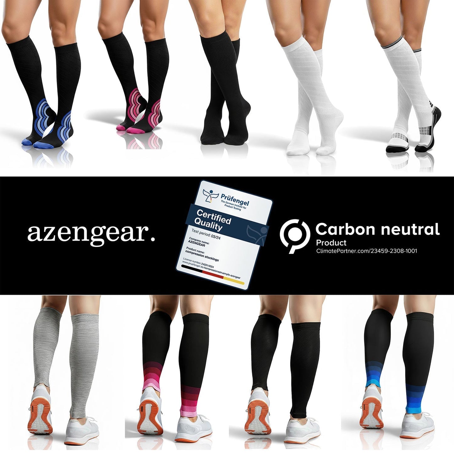 Compression Socks for Women & Men (20-30 mmHg), Knee-High Flight Socks