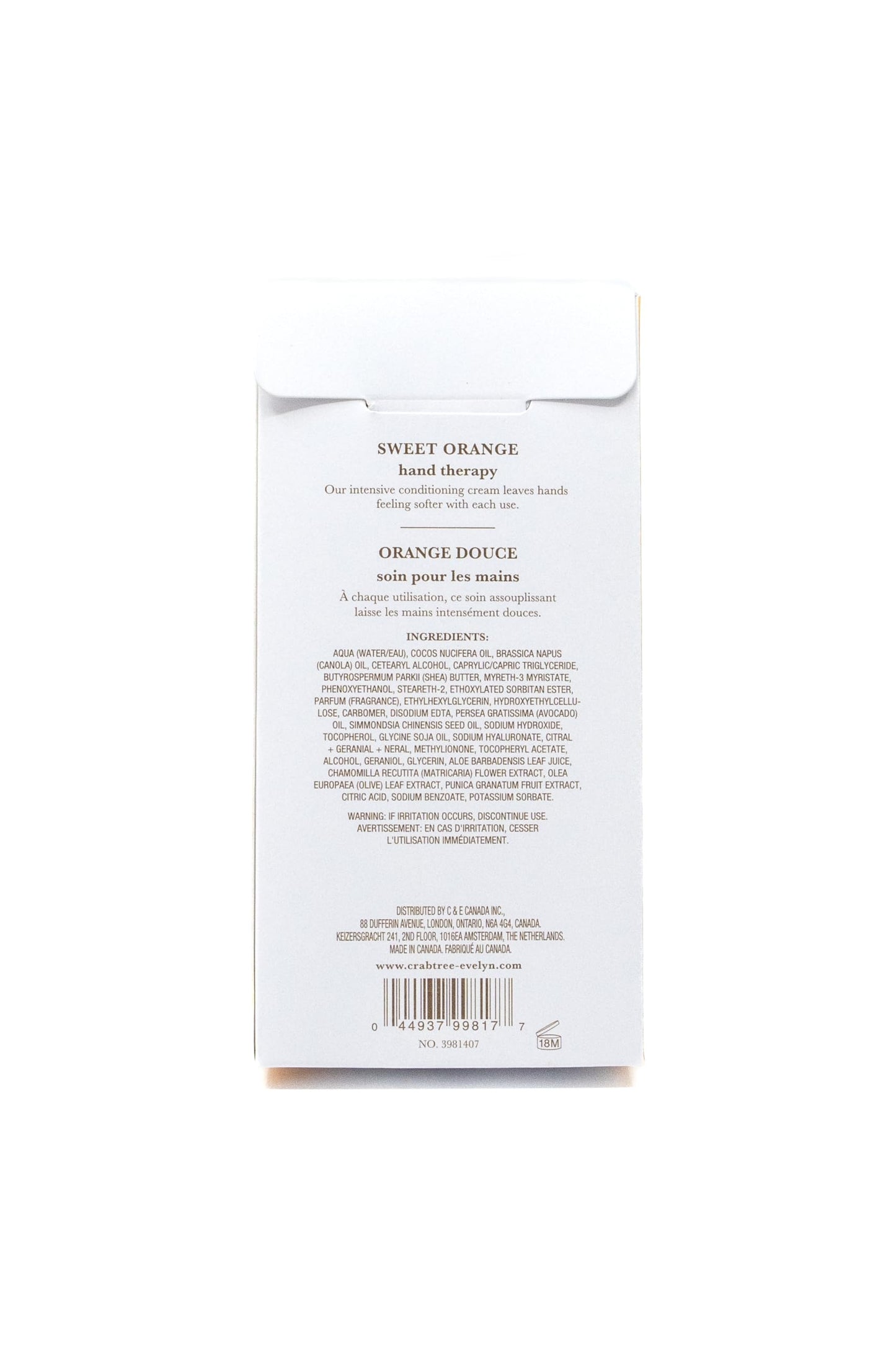 Crabtree & Evelyn Sweet Orange Hand Therapy – Nourishing Hand Cream, 3.5 fl oz / 100 ml