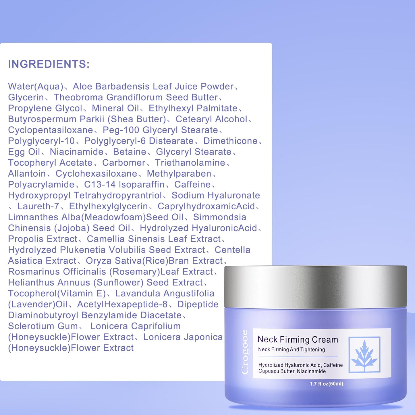Crogooe Neck Firming Cream – Tightening & Lifting for Neck & Décolleté | 1.7 fl oz